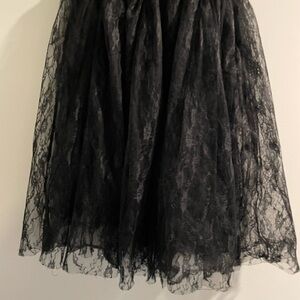 Chic Black Lace A-Line Skirt